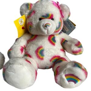Build A Bear Teddy Summer Season Of Hugs Rainbow Plush With Collectibear Pin